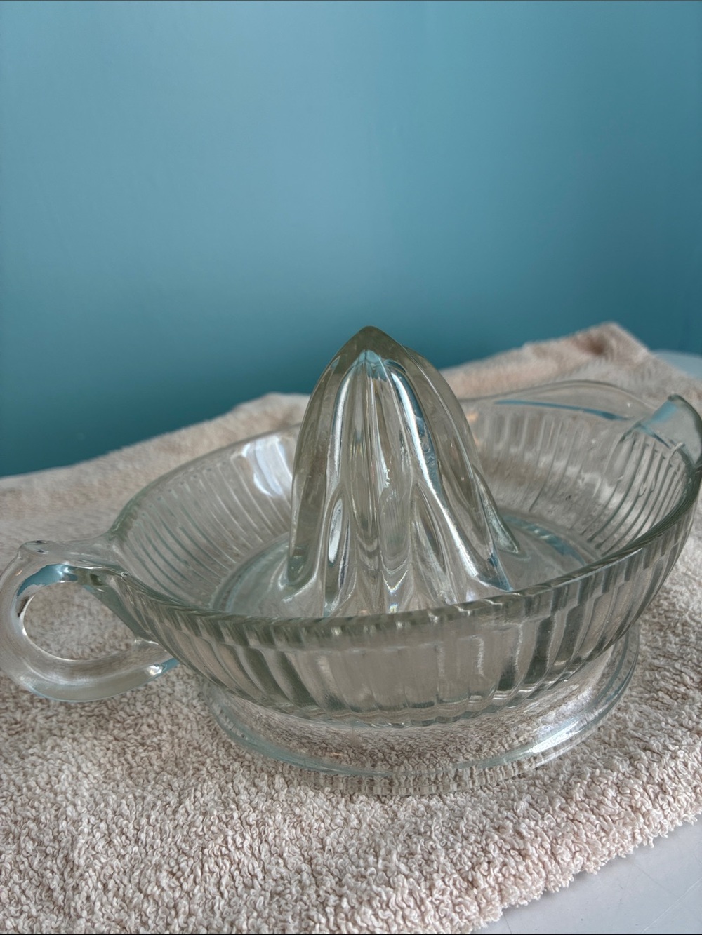 Clear vintage Glass Citrus Juicer Reamer - Transparent